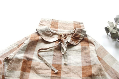 長袖シャツ・ブラウス キッズ チェック セーラーカラー シャツ ブラウス トップス