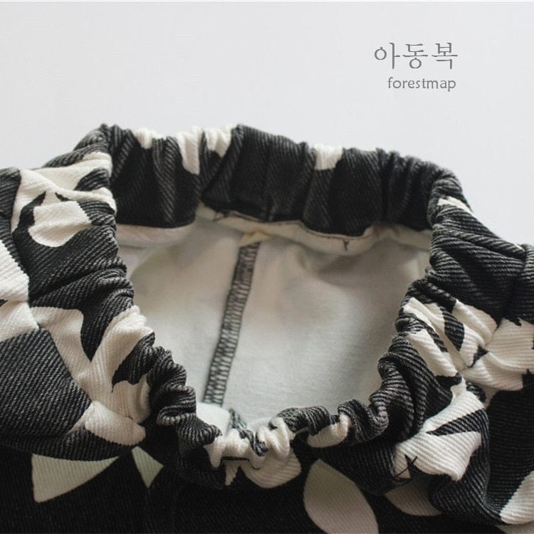 ロングパンツ・スウェットパンツ キッズ フラワー ルーズ クロップド パンツ