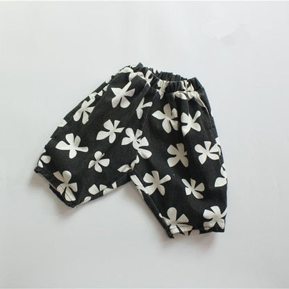 ロングパンツ・スウェットパンツ キッズ フラワー ルーズ クロップド パンツ