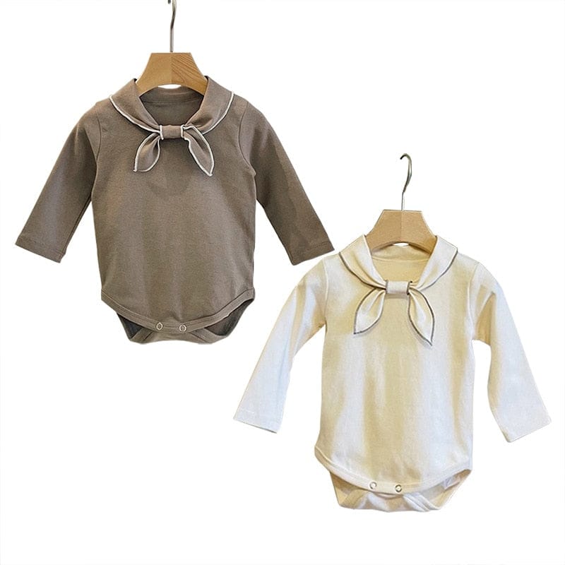 長袖ロンパース ベビー リボン スカーフカラー 長袖 ロンパース