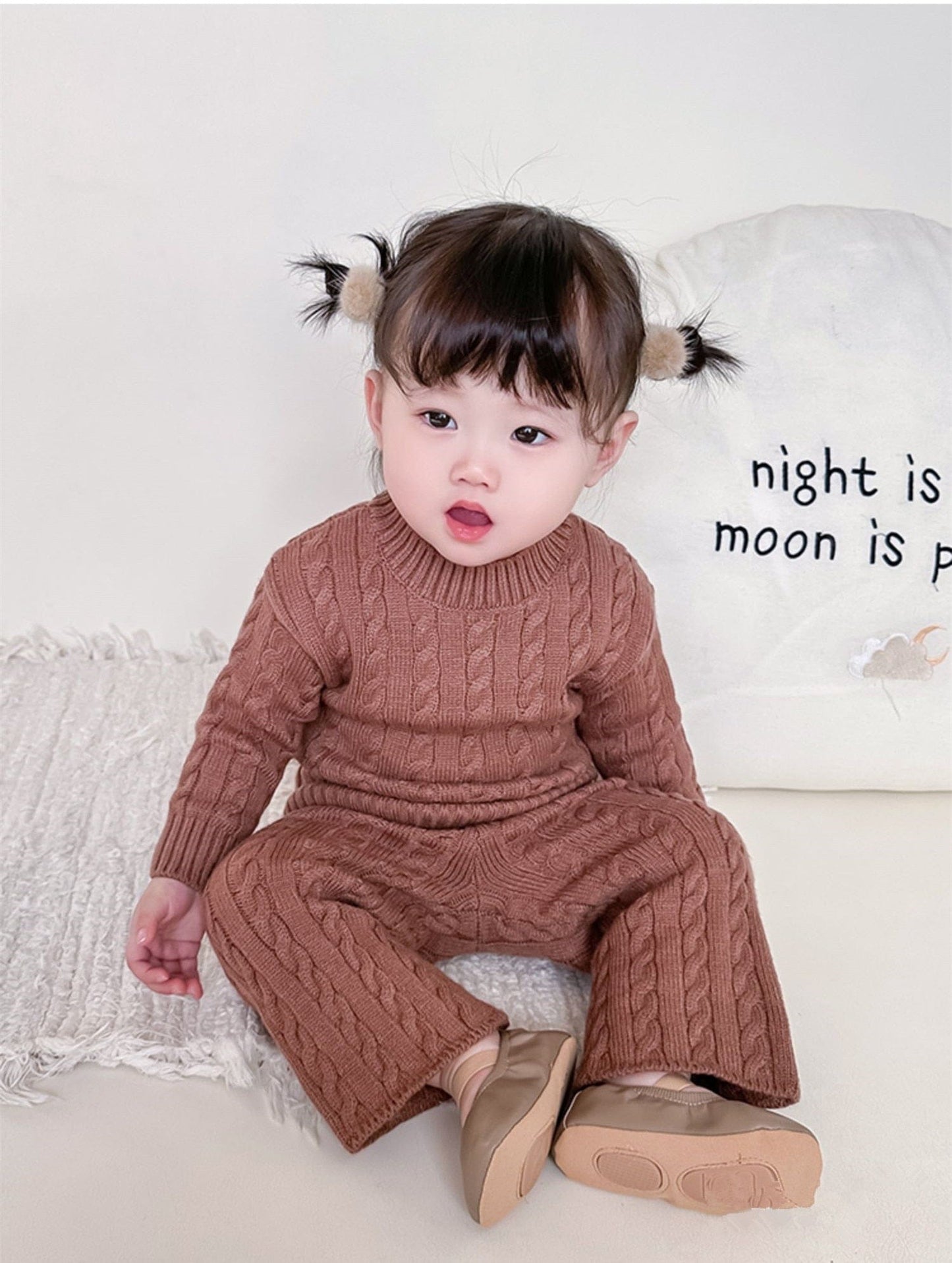 長袖セットアップ ベビー キッズ ニット セットアップ セーター トップス パンツ
