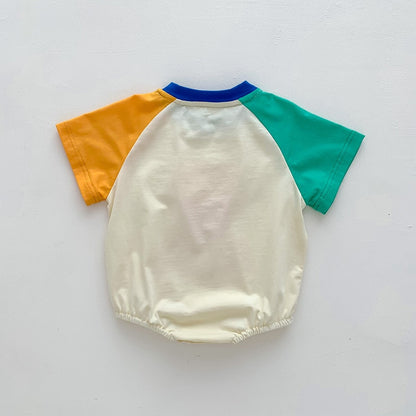 半袖ロンパース ☺︎ ベビー ポテト フレンチフライ パッチワーク 半袖 ルーズ ロンパース