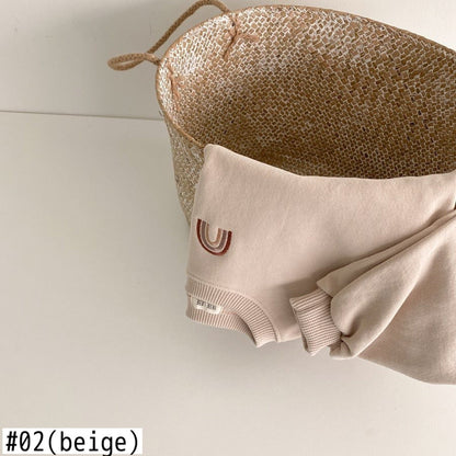 トレーナー・フーディ ベビーキッズトップス スウェットシャツ レインボー 刺繍 トレーナー 2カラー【mh0000204】