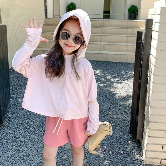 カーディガン・パーカー キッズ サマー 薄手 カーディガン パーカー フーディ 日除け クーラー対策 3カラー ユニセックス