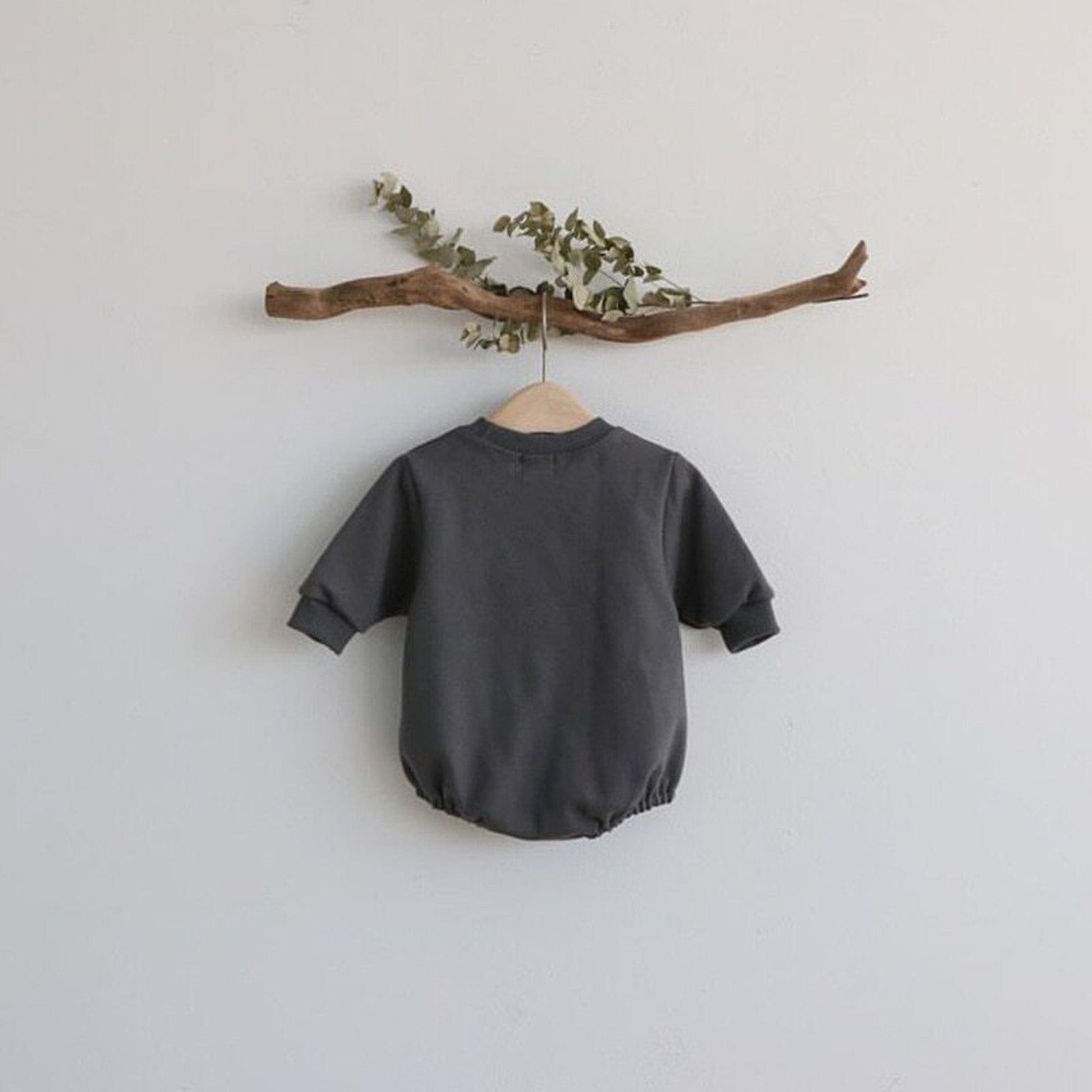 長袖ロンパース ベビーロンパース レモン刺繍ワンポイント 長袖ボディスーツ グレー/ホワイト/ピンク/3カラー【mh0000418】