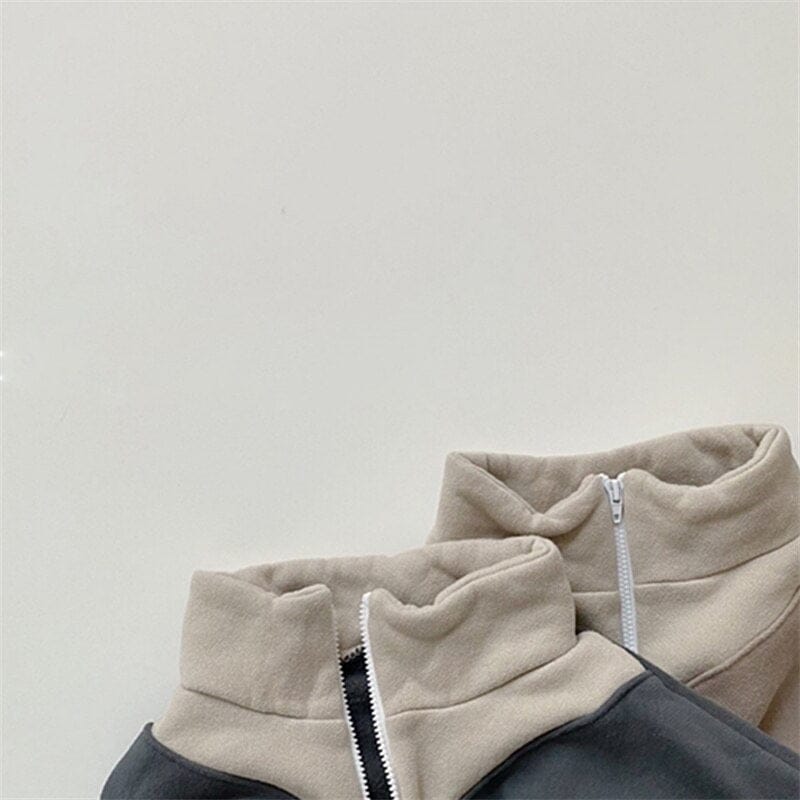 長袖セットアップ ベビー セットアップ ハーフジップ スウェット トレーナー パンツ 4259F