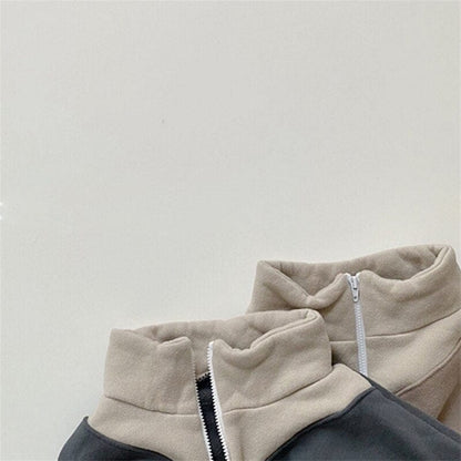 長袖セットアップ ベビー セットアップ ハーフジップ スウェット トレーナー パンツ 4259F