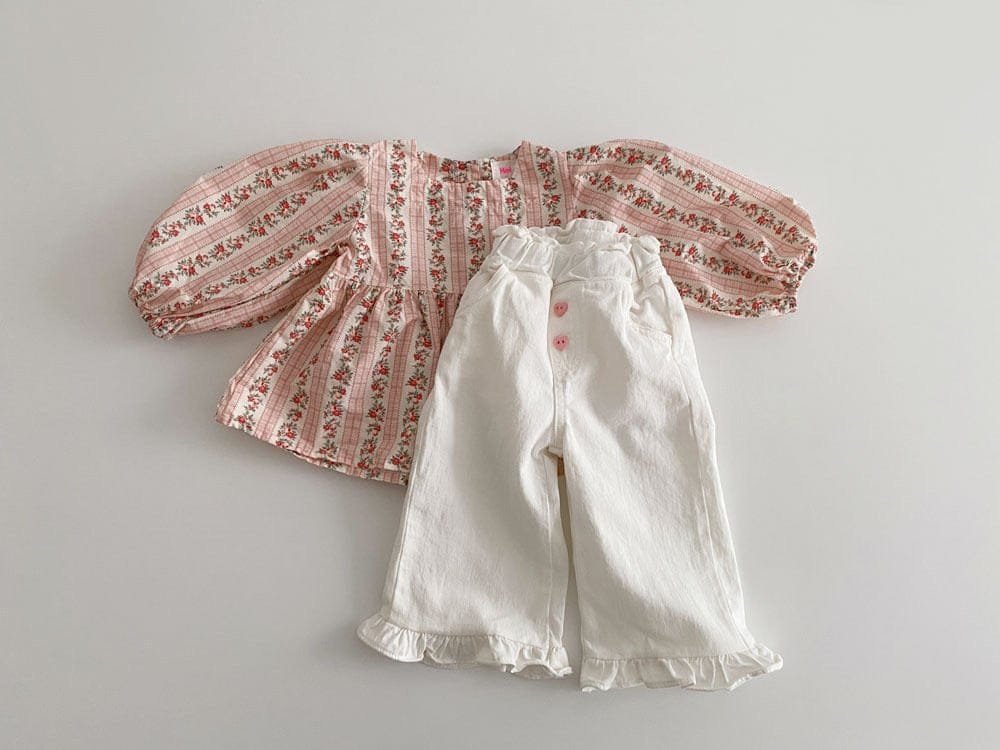 ロングパンツ・スウェットパンツ ベビー キッズ ハートボタン フリル ルーズ ロングパンツ ズボン 5430B