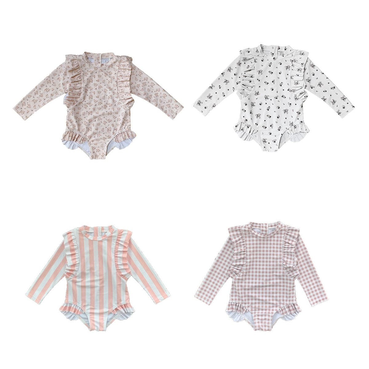 ベビー用水着 キッズ 水着 フラワー 花柄 長袖 ワンピース ビキニ セパレート 帽子 セット ラッシュガード スイムウェア 8スタイル ガールズ【mh0002218】