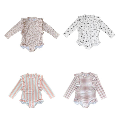 ベビー用水着 キッズ 水着 フラワー 花柄 長袖 ワンピース ビキニ セパレート 帽子 セット ラッシュガード スイムウェア 8スタイル ガールズ【mh0002218】