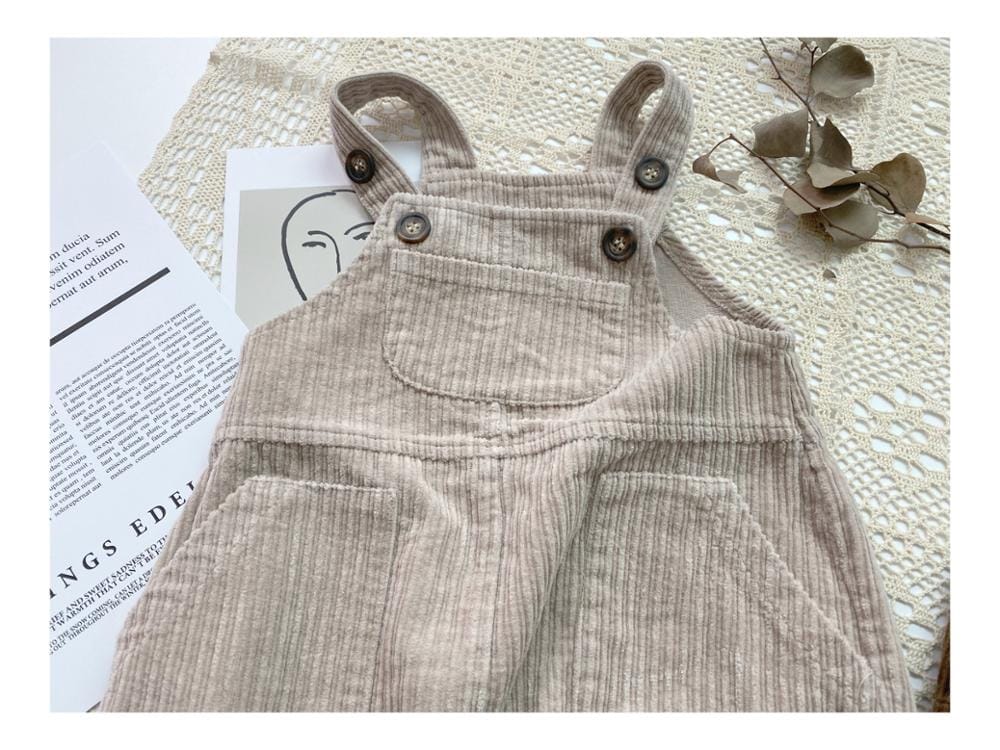 ノースリーブワンピース Apricot / 24M 80cm キッズ コーデュロイ サスペンダー スカート ワンピース