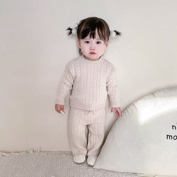 長袖セットアップ Apricot / 6M 66cm / 取り寄せ（7〜35日） ベビー キッズ ニット セットアップ セーター トップス パンツ