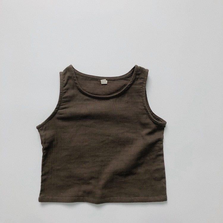 タンクトップ・キャミソール・ノースリーブトップス army green / 12M/80cm キッズ シンプル タンクトップ ノースリーブ Tシャツ