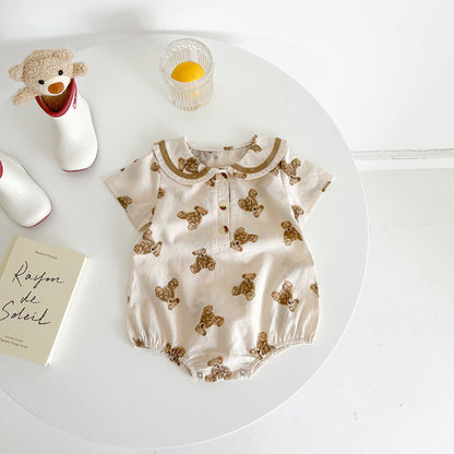 半袖ロンパース Bear / 66cm ベビー くま みずたま 半袖 ロンパース【mh0000701】