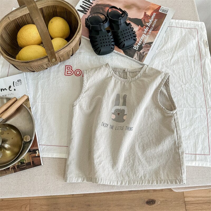 タンクトップ・キャミソール・ノースリーブトップス Beige / 12M/80cm キッズ うさぎ バニー ノースリーブ シャツ トップス