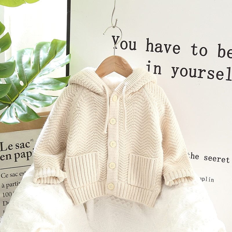 ショートコート・ジャケット・ジャンパー Beige / 12M 80cm / 取り寄せ（7〜21日） キッズ 裏ボアフリース ニット フーディ ジャケット【mh0001480】