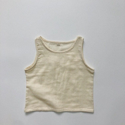 タンクトップ・キャミソール・ノースリーブトップス beige / 12M/80cm キッズ シンプル タンクトップ ノースリーブ Tシャツ