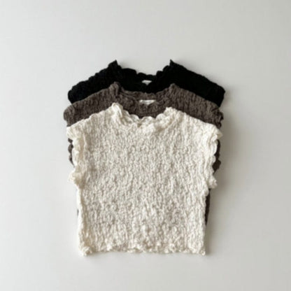 タンクトップ・キャミソール・ノースリーブトップス beige / 12M/80cm キッズ ニット ノースリーブ Tシャツ ベージュ ブラック カーキ ガールズ 5941B