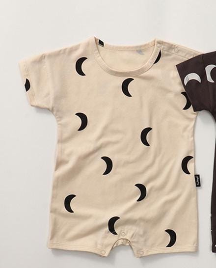 半袖ロンパース Beige / 66cm ベビー 月 ムーン 半袖 ロンパース ジャンプスーツ【mh0000856】