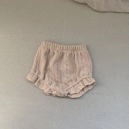 ブルマパンツ Beige / 6M/66cm ベビー ワッフル フリル ブルマパンツ ショートパンツ【mh0001512】