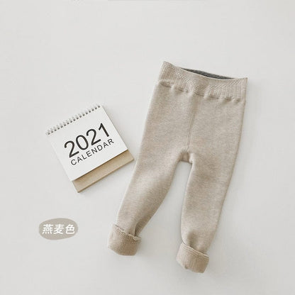 レギンスパンツ Beige / M キッズ 裏フリース レギンス パンツ【mh0001090】