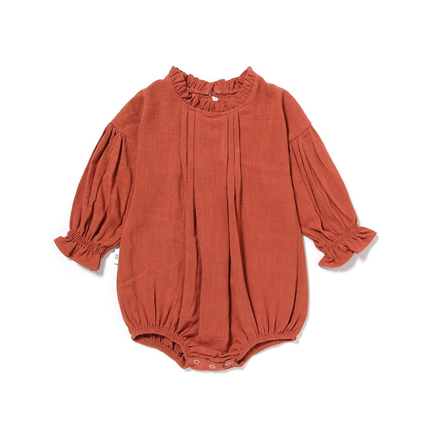 長袖ロンパース Brick Red / 59cm ベビー 長袖 ふんわり ロンパース【mh0000404】