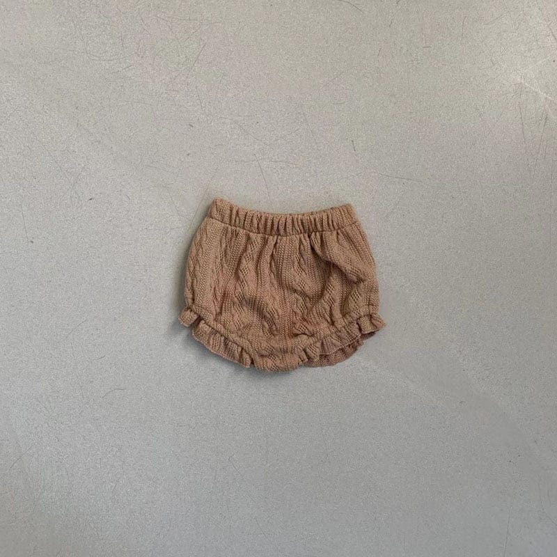 ブルマパンツ Brown / 24M/90cm ベビー ワッフル フリル ブルマパンツ ショートパンツ【mh0001512】