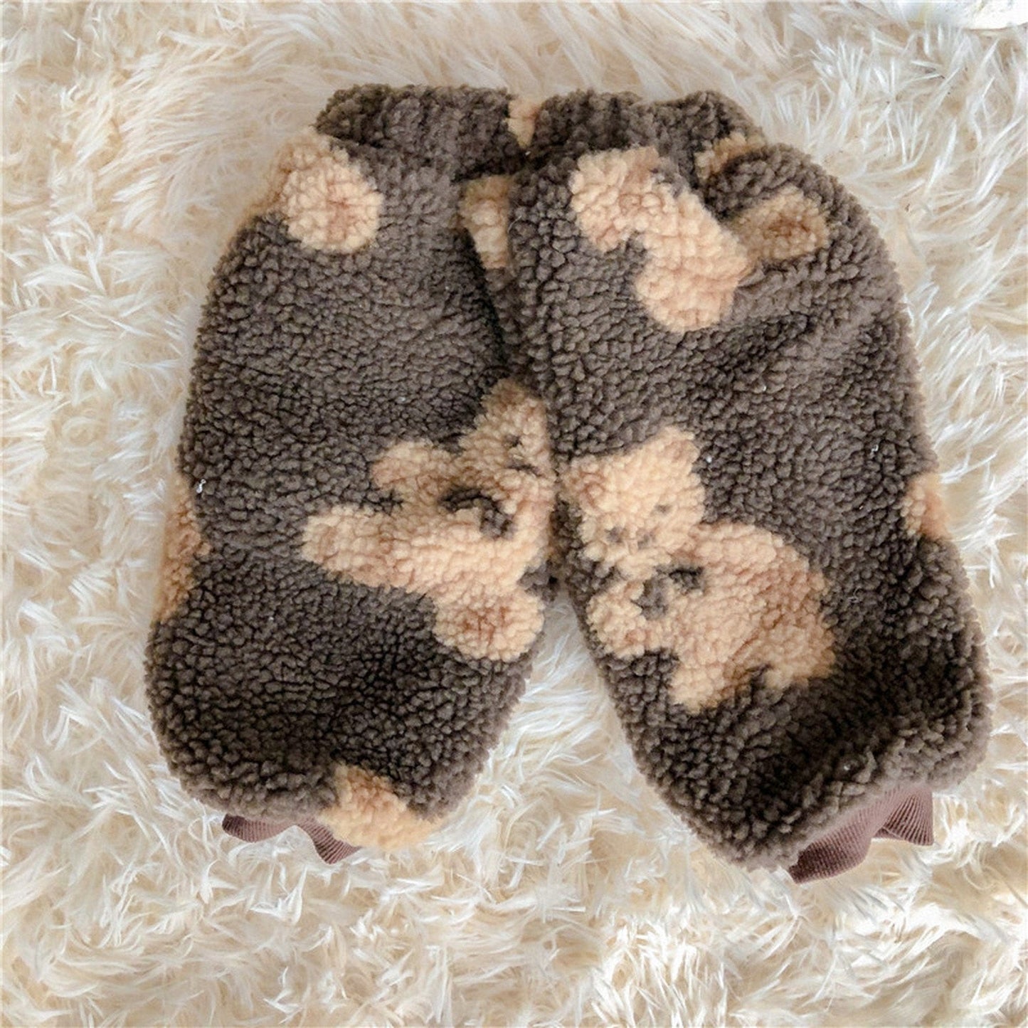 長袖セットアップ Brown Pants / 6M 66cm ベビー くま フリース トップス パンツ【mh0000098】