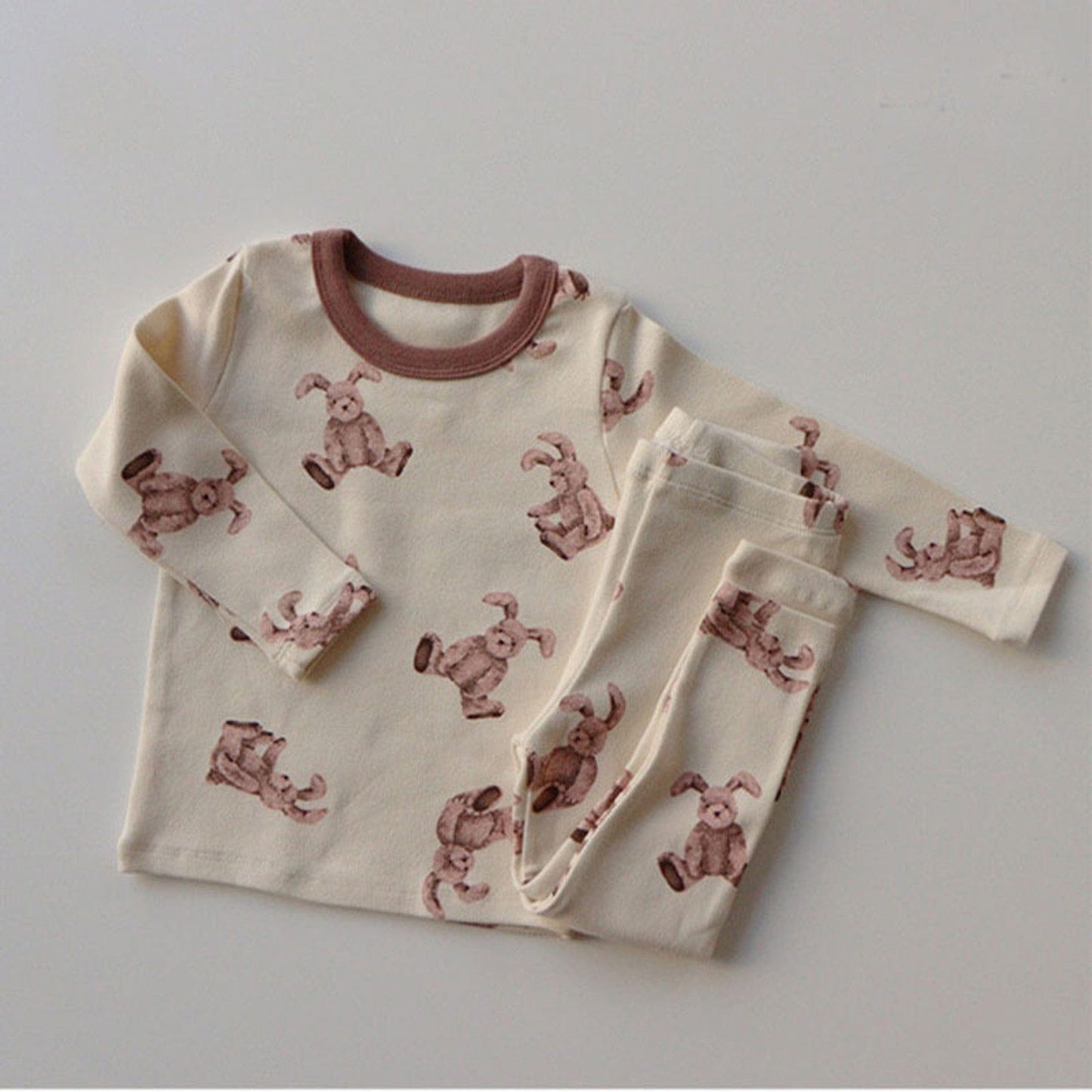 長袖パジャマ Bunny Set / 6M 66cm ベビー セットアップ くま うさぎ パジャマ ロンパース パンツ Tシャツ【mh0000466】