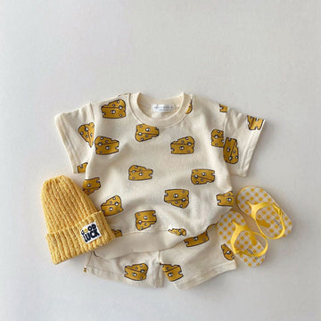 半袖セットアップ Cheese / 9M 73cm ベビー キッズ セットアップ 半袖 Tシャツ ショートパンツ【mh0000766】