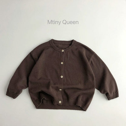 カーディガン・パーカー Coffee / 18M 80cm キッズ ニット シンプル ベーシック カーディガン