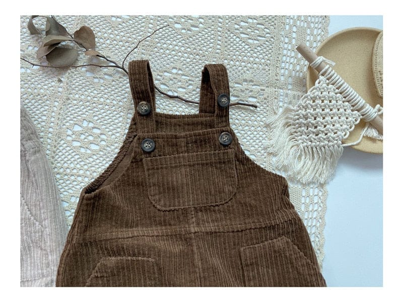 ノースリーブワンピース Coffee / 24M 80cm キッズ コーデュロイ サスペンダー スカート ワンピース