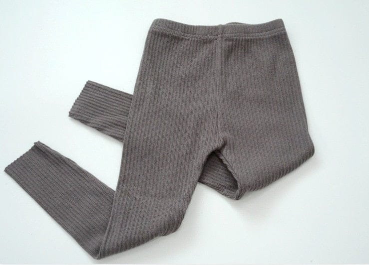 レギンスパンツ Dark Gray / 3T 90cm キッズ シンプル リブ レギンスパンツ