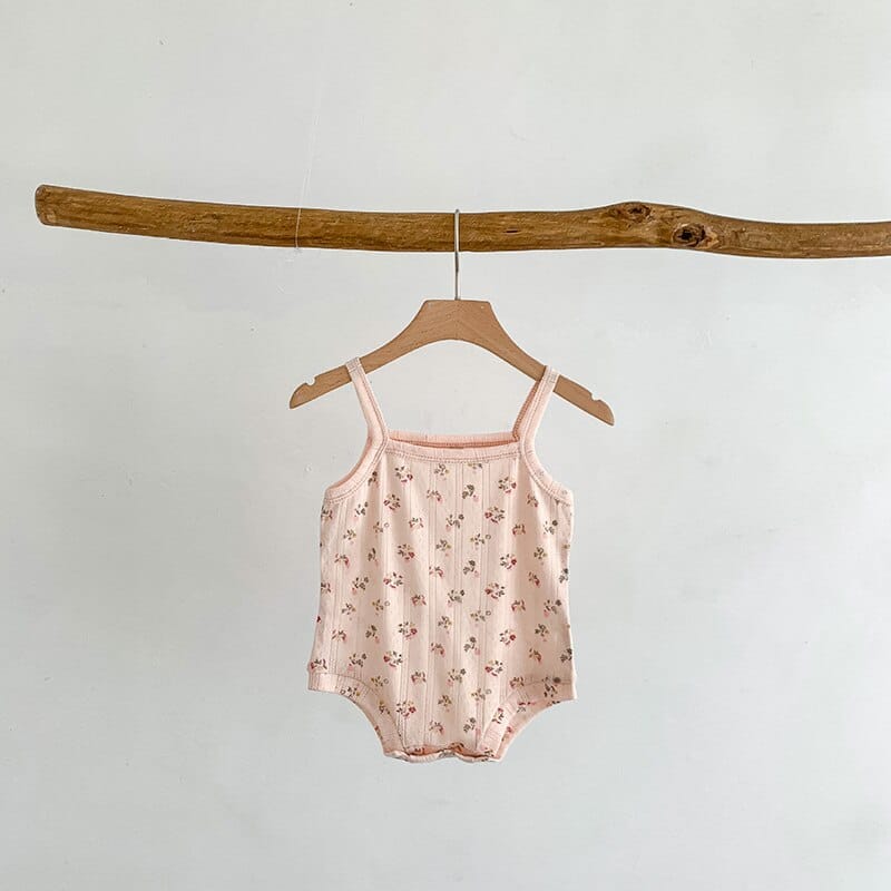 ノースリーブロンパース floral / 6M/66cm ベビー メッシュ キャミソール ロンパース レモン フラワー 洋梨【mh0001810】