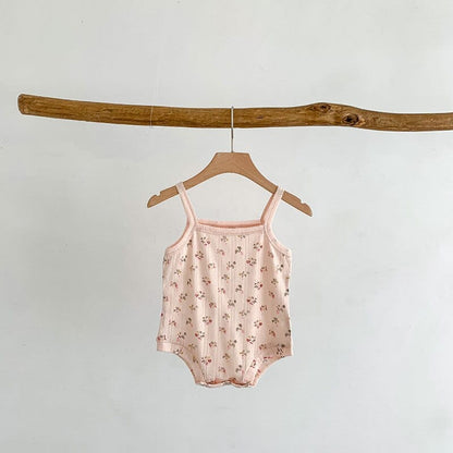 ノースリーブロンパース floral / 6M/66cm ベビー メッシュ キャミソール ロンパース レモン フラワー 洋梨【mh0001810】