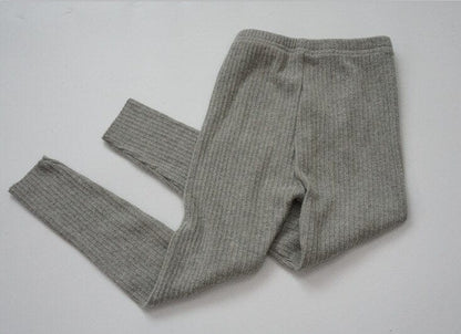 レギンスパンツ Gray / 3T 90cm キッズ シンプル リブ レギンスパンツ