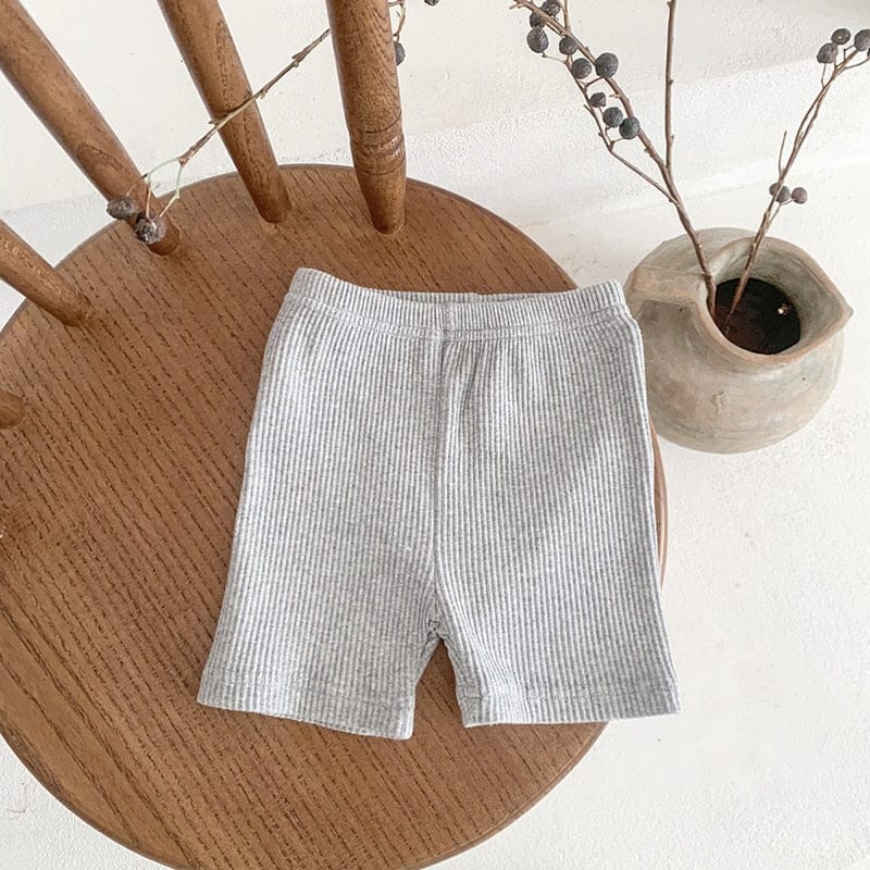 レギンスパンツ Gray / 6M 66cm ベビー ボーダー 無地 ショート レギンスパンツ【mh0001357】