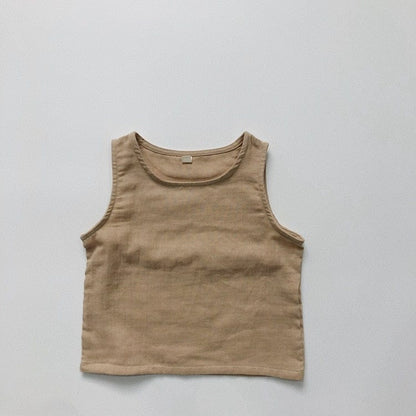 タンクトップ・キャミソール・ノースリーブトップス khaki / 12M/80cm キッズ シンプル タンクトップ ノースリーブ Tシャツ