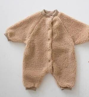 アウタージャンプスーツ Khaki / 66cm ベビー くま 耳帽子 もこもこ ジャンプスーツ セット【mh0001265】