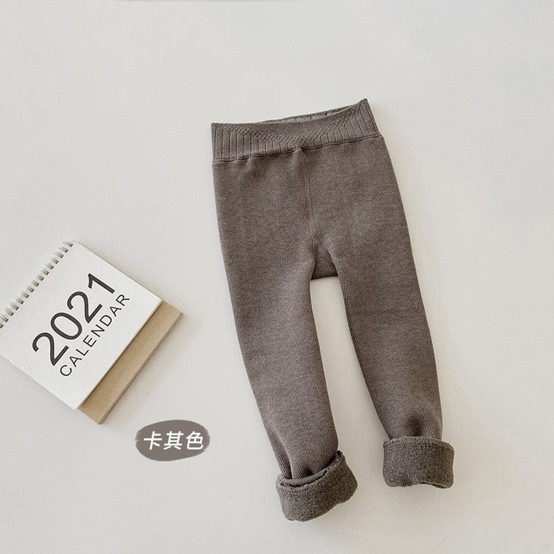 レギンスパンツ Khaki / M キッズ 裏フリース レギンス パンツ【mh0001090】