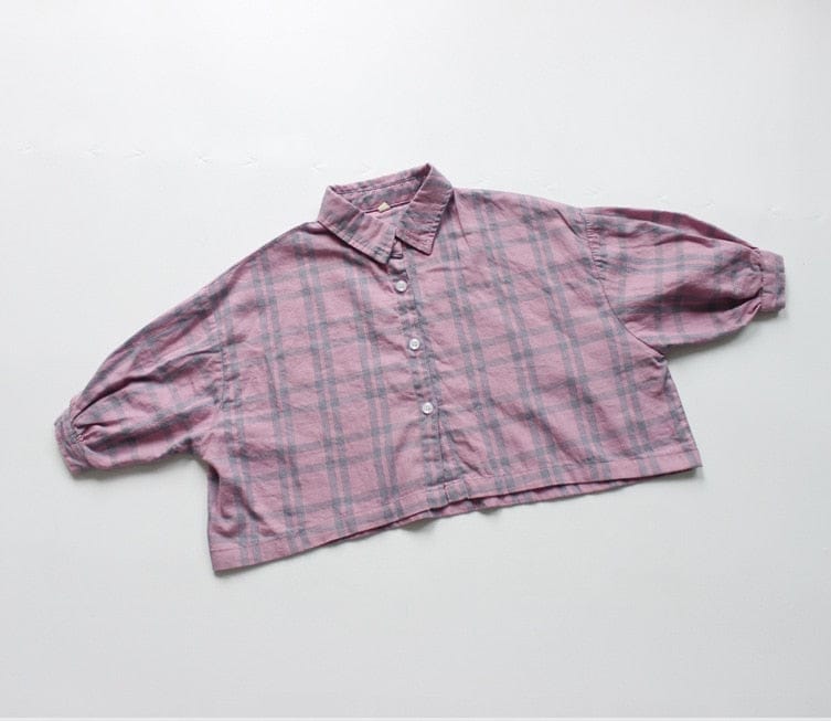 長袖シャツ・ブラウス Lavender / 3T 90cm / 取り寄せ（7〜35日） キッズ チェック ルーズ シャツ
