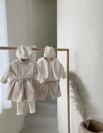 ノースリーブワンピース キッズ コーデュロイ サスペンダー スカート エプロン ドレス【mh0000013】