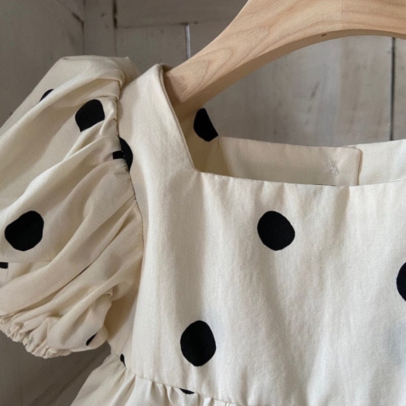 半袖ロンパース ベビー 水玉 ふんわり袖 ロンパース【mh0000037】