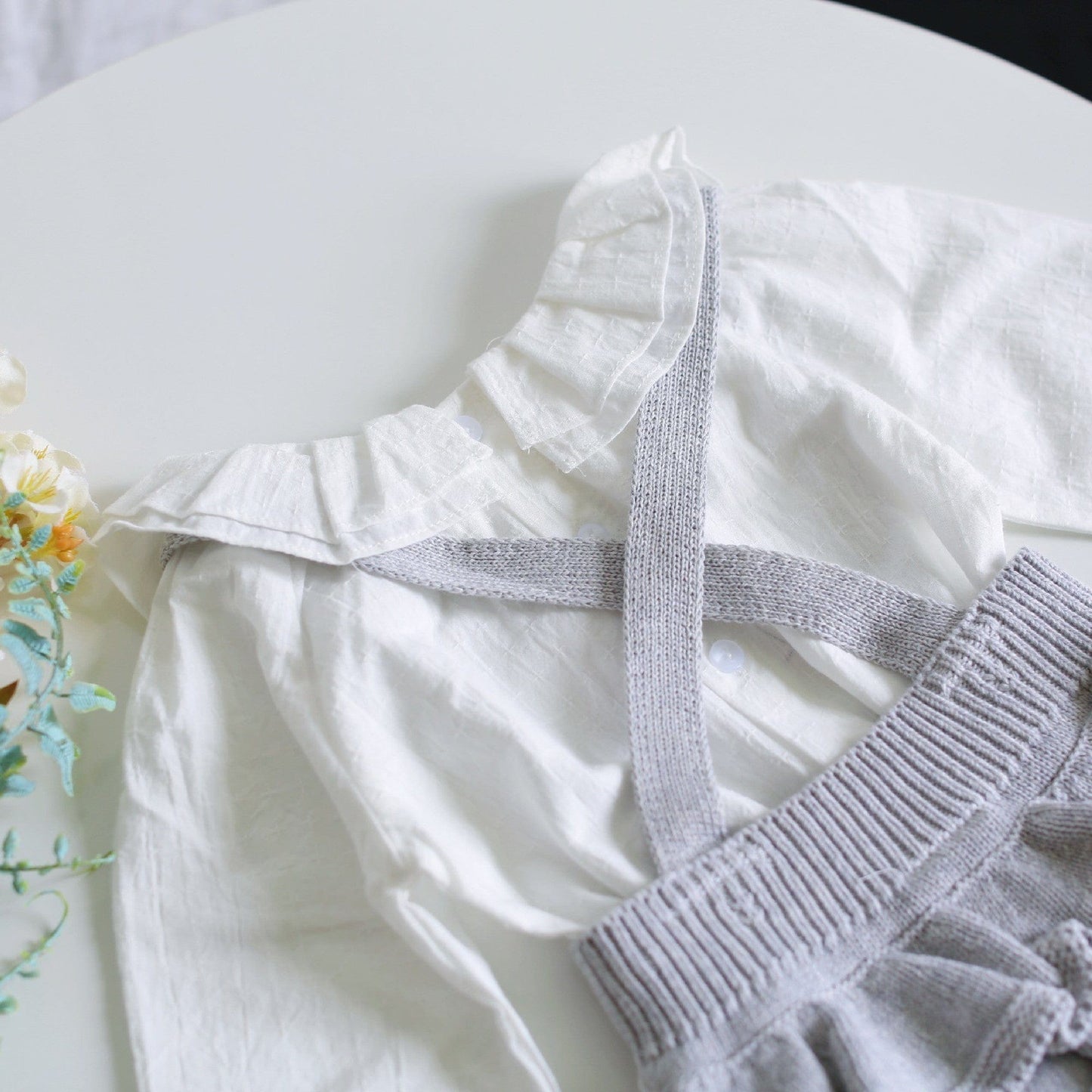 ブルマパンツ ベビー フリル ニット サスペンダー ブルマ【mh0000048】