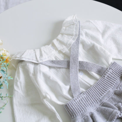 ブルマパンツ ベビー フリル ニット サスペンダー ブルマ【mh0000048】