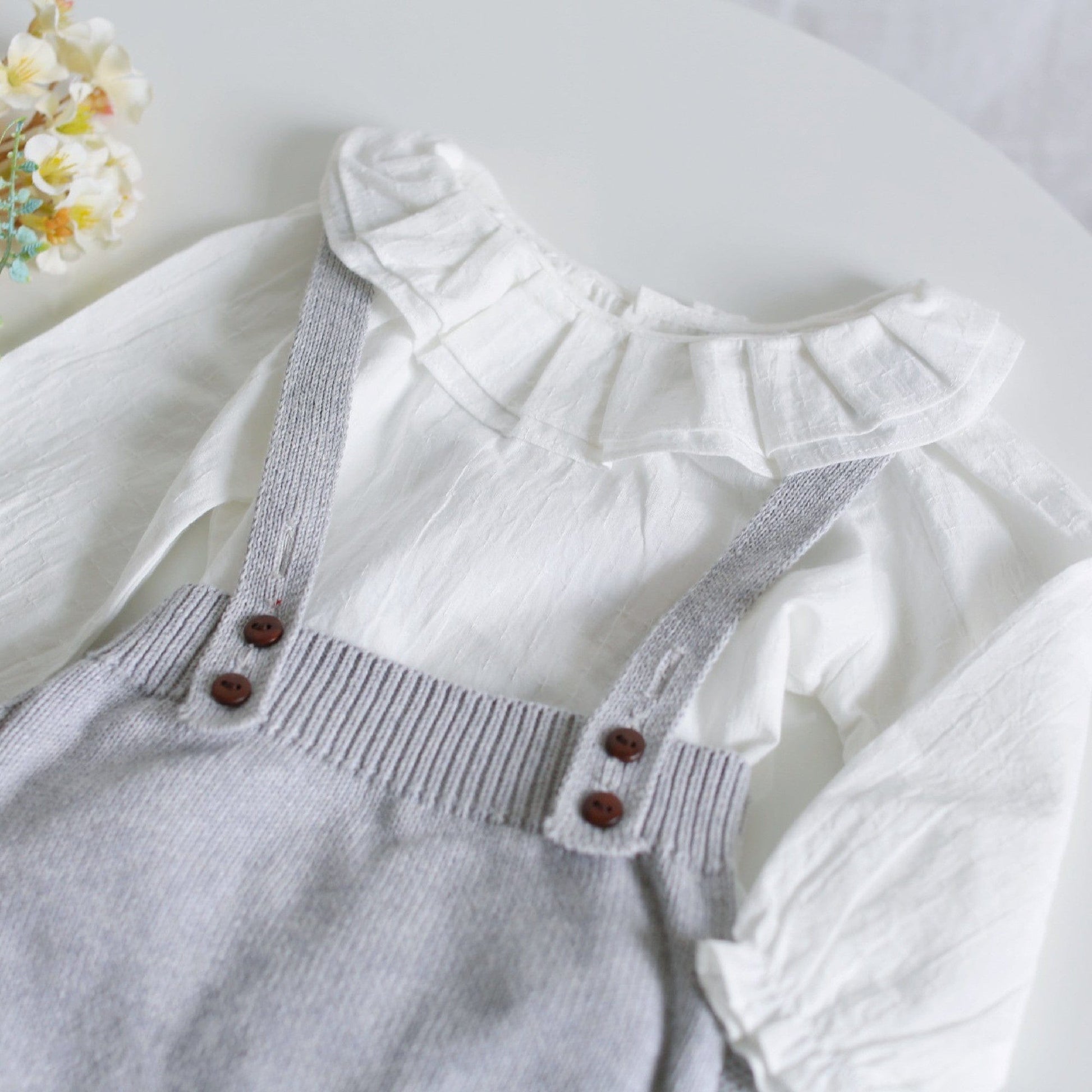 ブルマパンツ ベビー フリル ニット サスペンダー ブルマ【mh0000048】