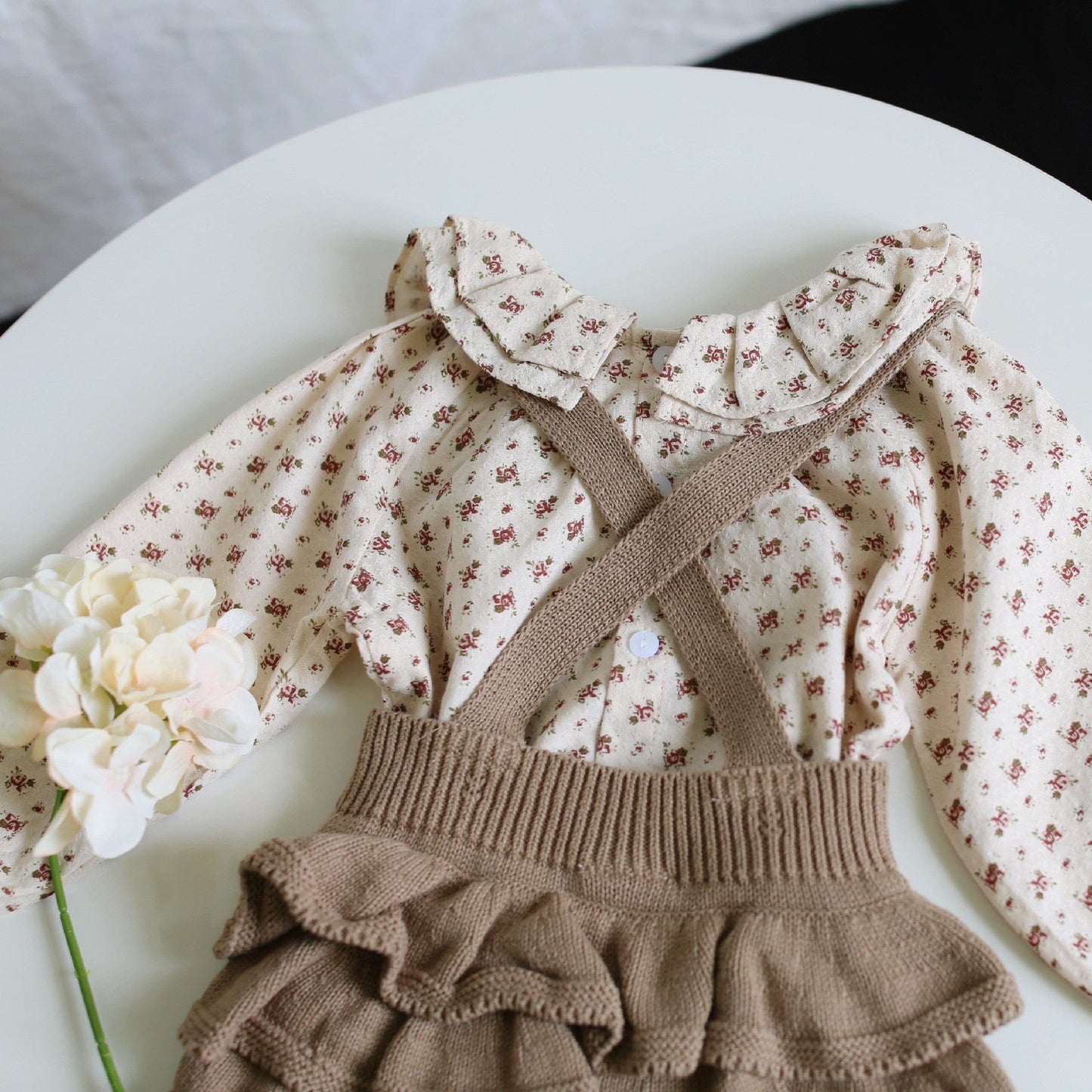 ブルマパンツ ベビー フリル ニット サスペンダー ブルマ【mh0000048】