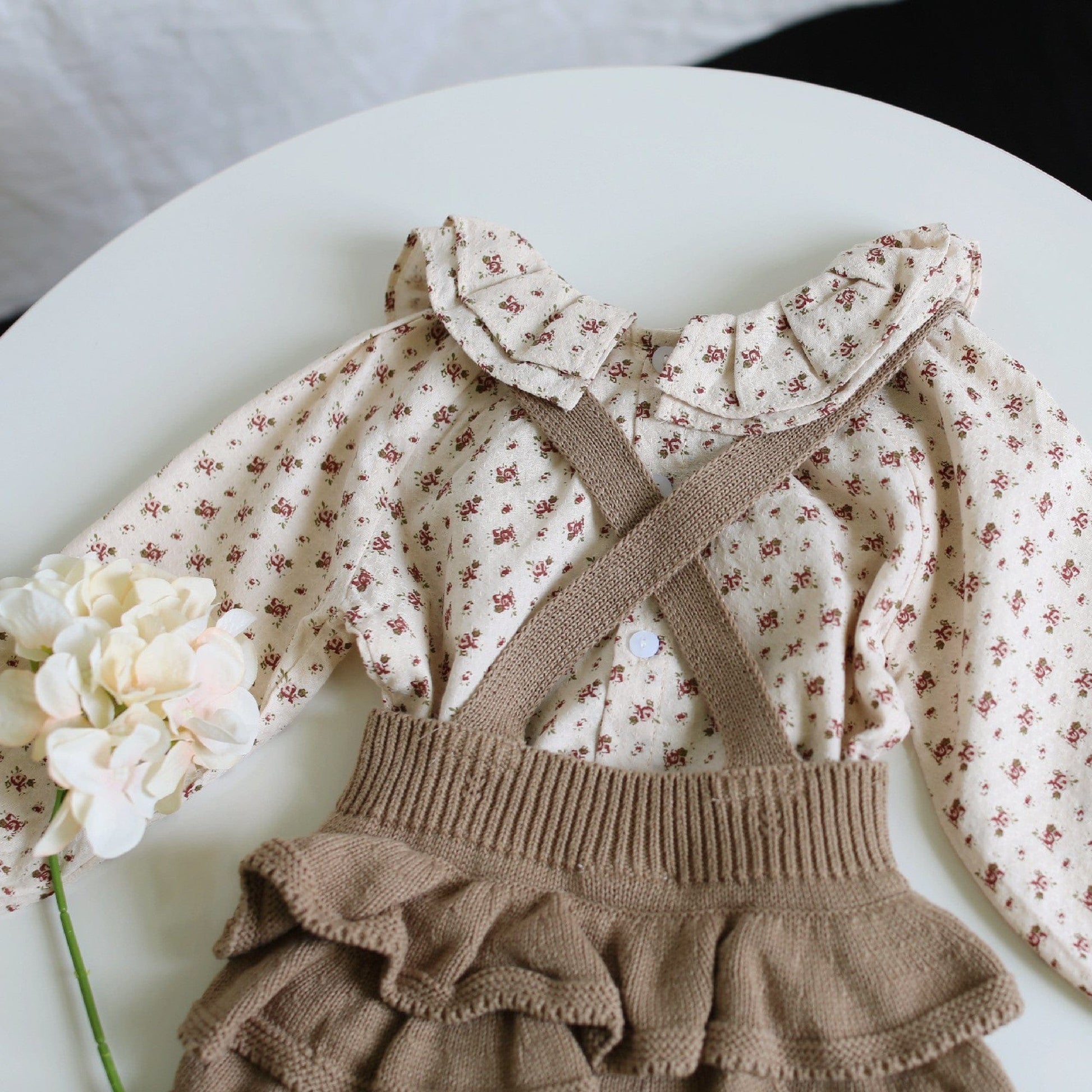 ブルマパンツ ベビー フリル ニット サスペンダー ブルマ【mh0000048】