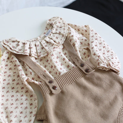 ブルマパンツ ベビー フリル ニット サスペンダー ブルマ【mh0000048】