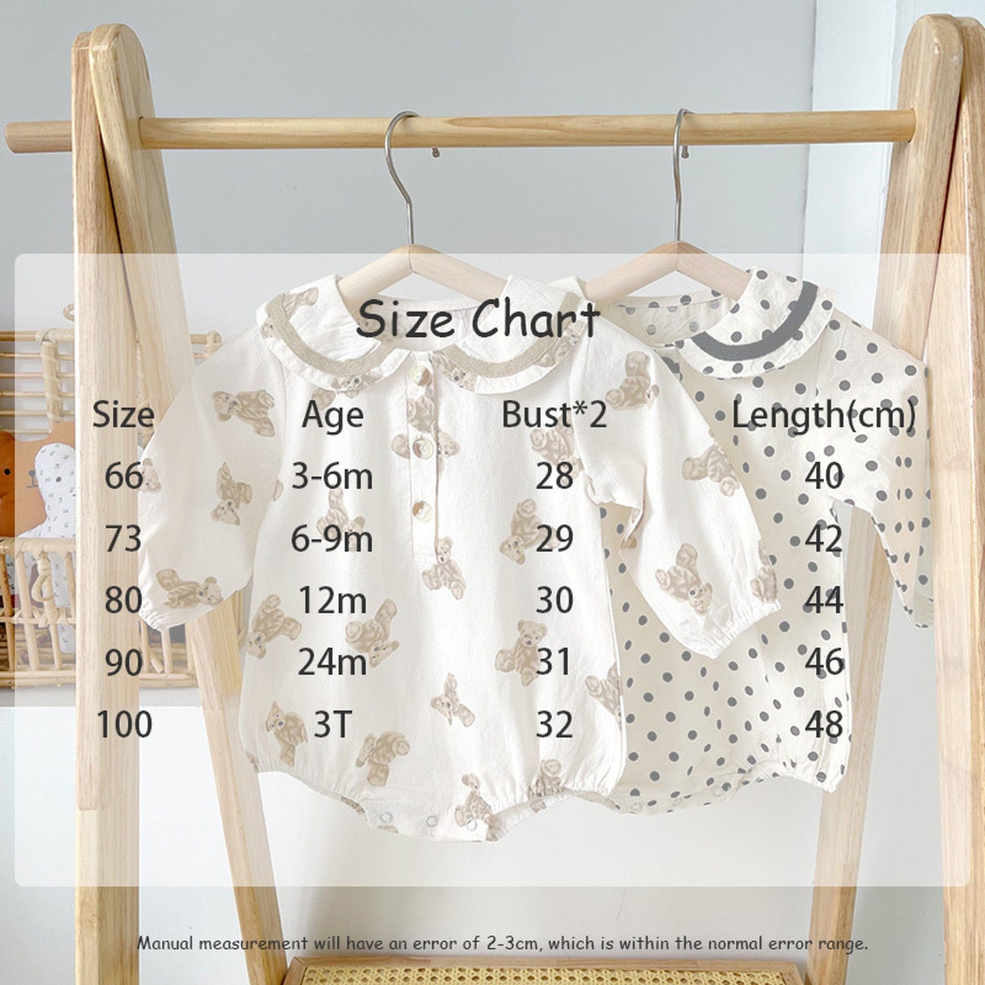 長袖ロンパース ベビー くま みずたま 長袖ロンパース【mh0000053】